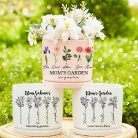 Personalized Mom's Garden Birth Month Flower Pot Gift Ideas For Grandma Mother's Day