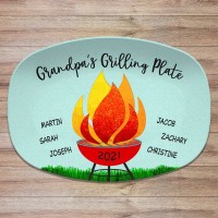 Custom Grilling Plate Platter With Names for Father's Day