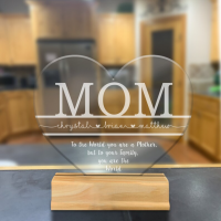 Mothers Day Gifts Mom You are the World Gift Plaque for Mother from Daughter and Son Acrylic Desk Sign