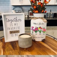 Personalized Grandma's Garden Outdoor Flower Vase With Grandkids Name and Birth Flower For Mother's Day