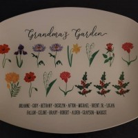 Grandma's Garden Birth Month Flower Family Personalized Platter With Names For Mother's Day