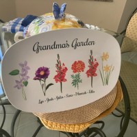 Birth Month Flower Family Personalized Platter With Names For Mother's Day