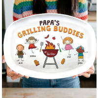Personalized Daddy's Papa's Grilling Plate Father's Day Gift