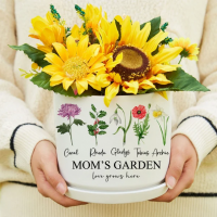 Personalized Mom's Garden Birth Month Flower Pot Gift Ideas For Grandma Mother's Day