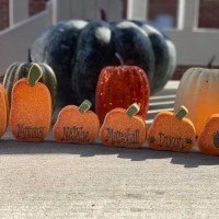Custom Glitter Pumpkins Family Home Decor Halloween Thanksgiving Gift